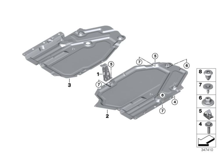 Underbody panelling, rear ->50139516431