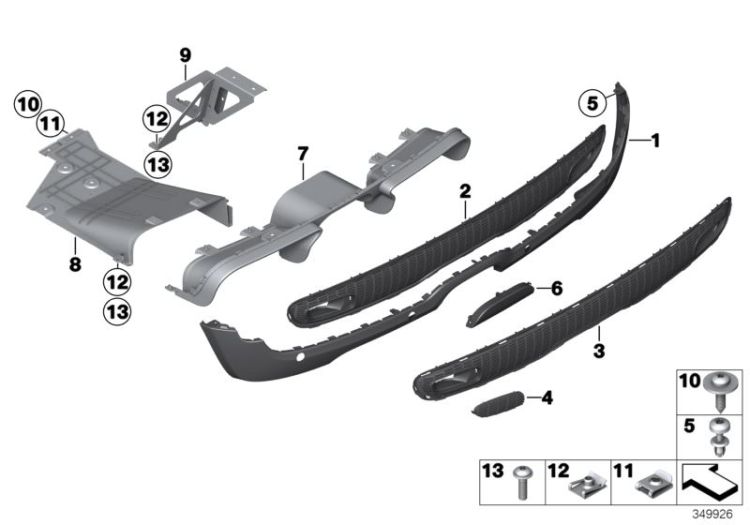 Bracket, air duct, right, Number 09 in the illustration