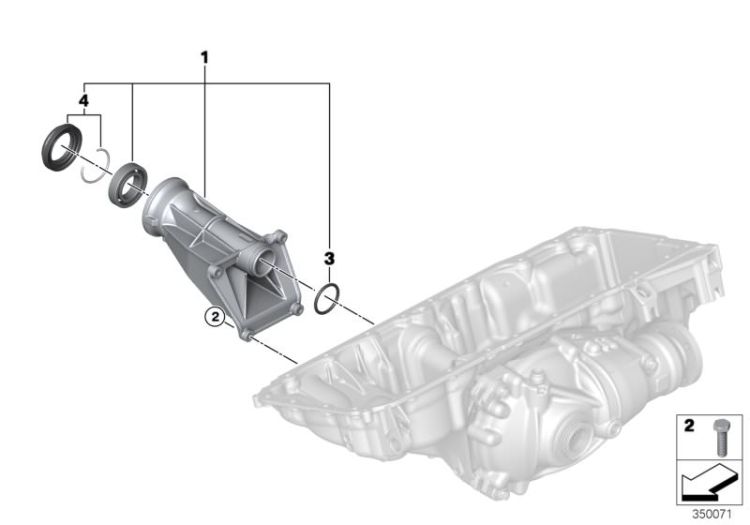 Front axle differential, bearing supp ->52181310794