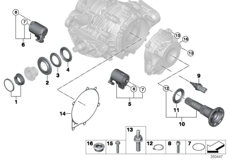 Rear axle diff. QMV sep. components ->51921331436