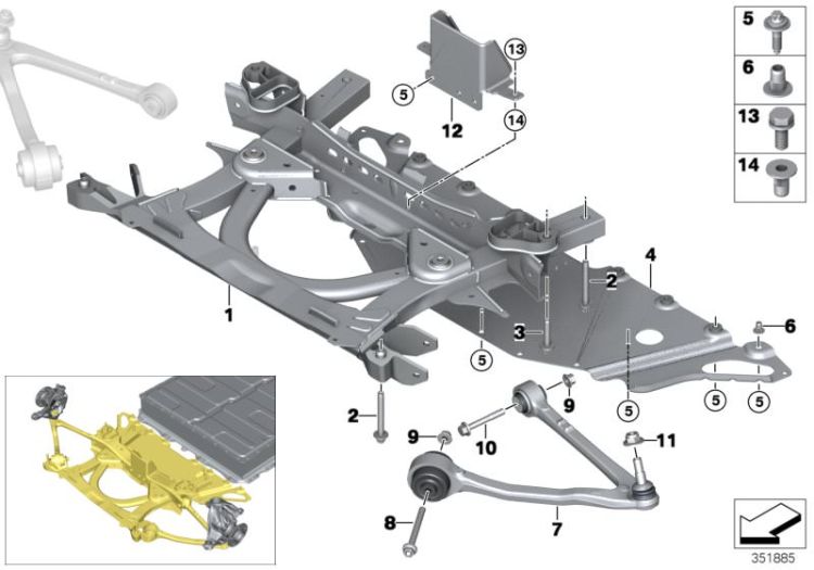 Front axle support/wishbone ->58170311051