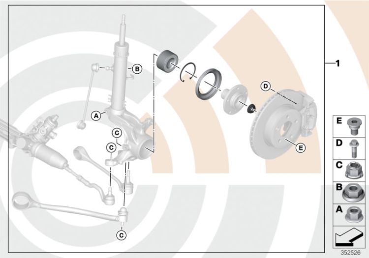 Kit réparation roulement de roue avant ->47789311078