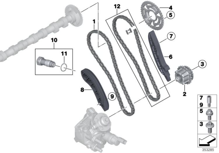 Kettenspanner, Nr. 10 in der Abbildung