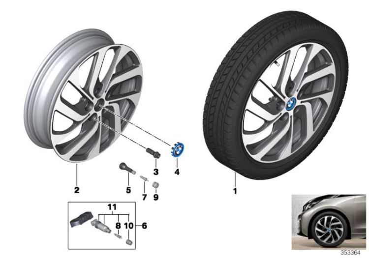 Rueda AL BMW i dise. turbina 428 - 19`` ->59447361905