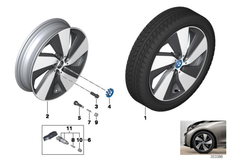BMW i LA wheel,turbine styling 429 19`` ->58169361906