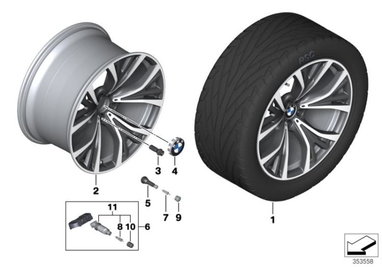 BMW LA wheel, Y-spoke 627 ->56081361911