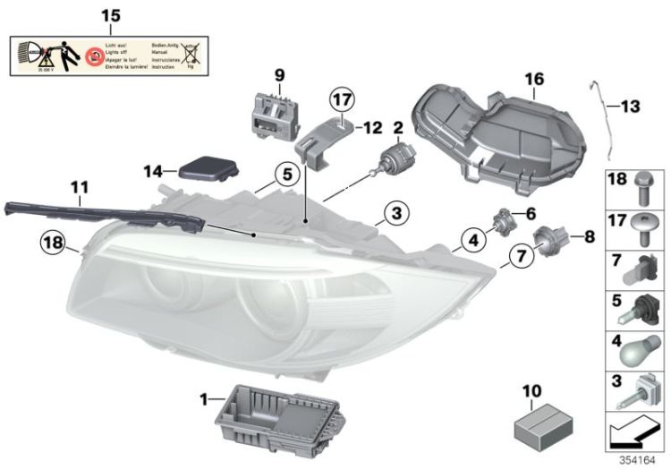 Einzelteile Scheinwerfer Xenon ->50605631294