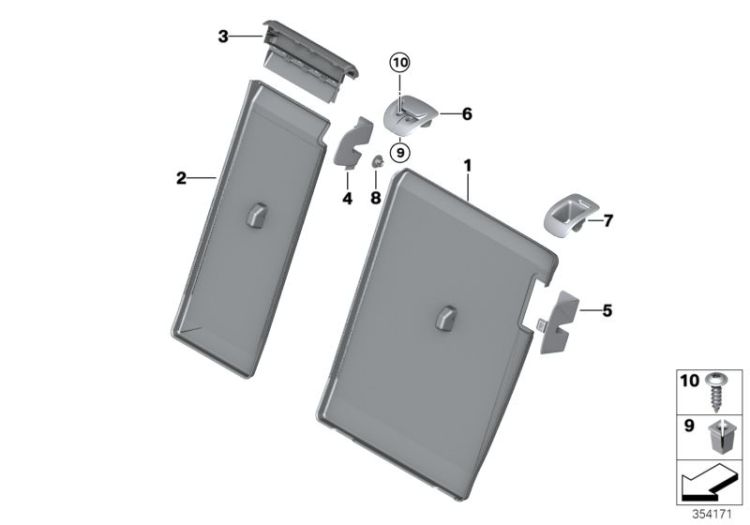 Seat, rear, backrest trims ->56081523894