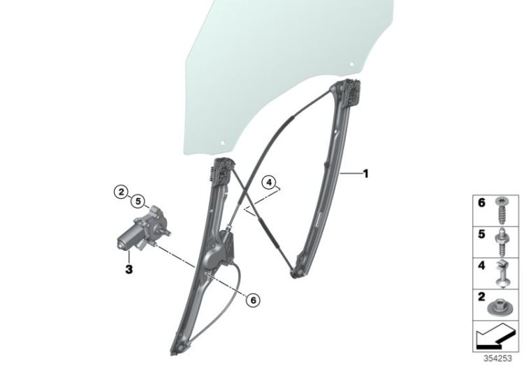 Door window lifting mechanism front ->56081519547