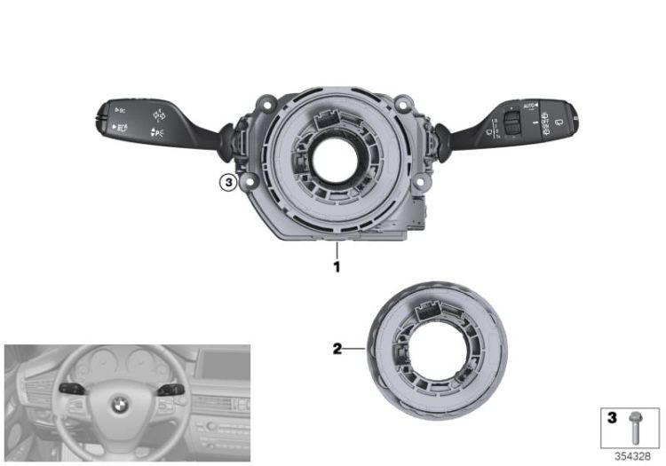 Switch cluster steering column ->56081613203