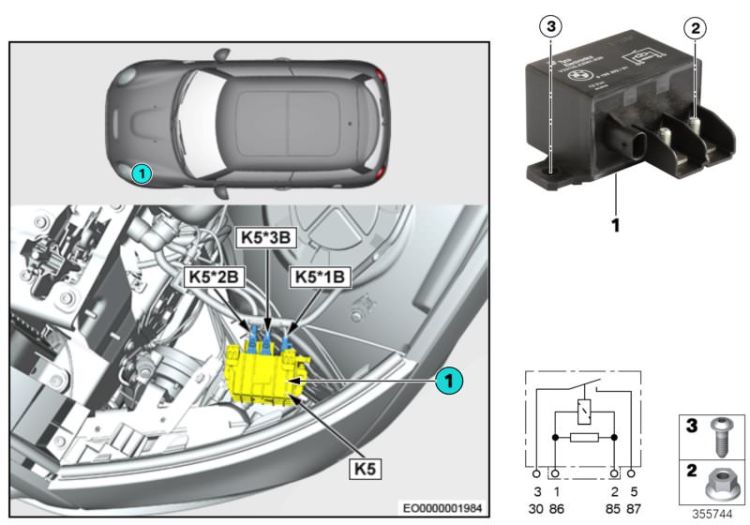 Relais Elektrolüfter Motor K5 ->51931613808