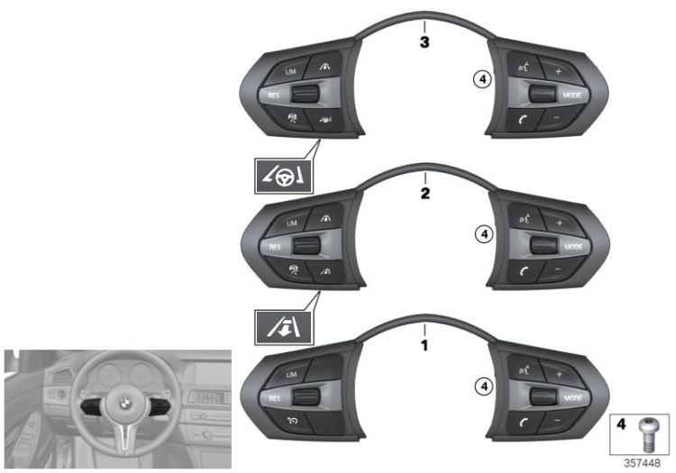 Switch,strng.wheel,multifunct. M-Sport ->53281613093