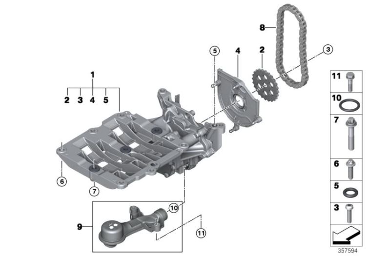 Lubrication system/Oil pump with drive ->1133229