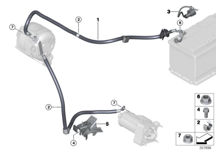 Battery cable/cable starter ->56283121868