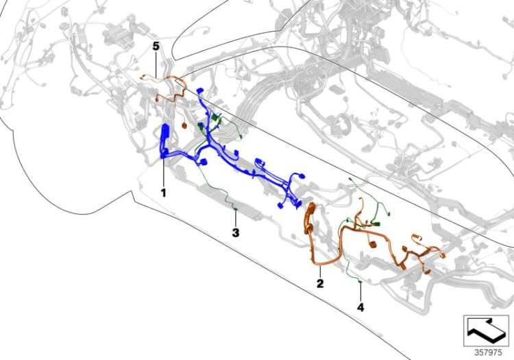 Door wiring harness, rear, Number 02 in the illustration