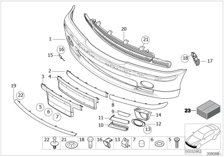 M trim panel, front ->