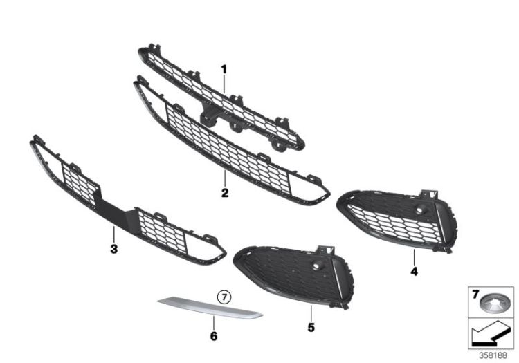 M trim panel, trim elements, front ->56081519429