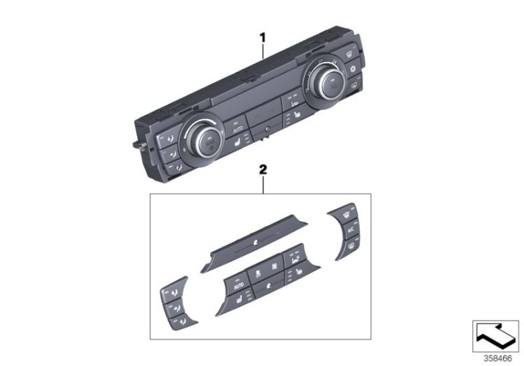 Control unit, automatic air cond., Basis ->48480641443