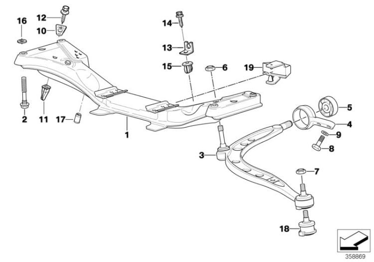 Front axle support/wishbone ->47416310242