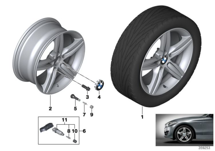 BMW LA wheel, star spoke 379 ->53621361648