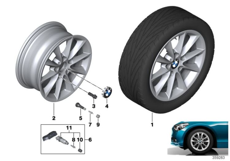 BMW LM Rad V-Speiche 411 ->53621361651