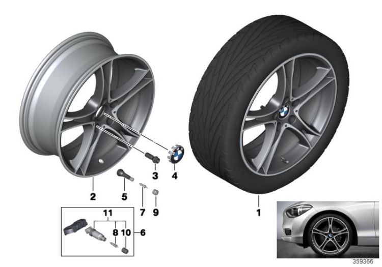 BMW LM Rad Doppelspeiche 361-19`` ->53621361681