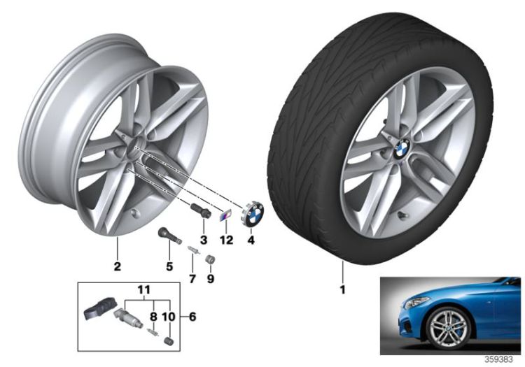 BMW LA wheel, M double spoke 461 - 18`` ->53621361918
