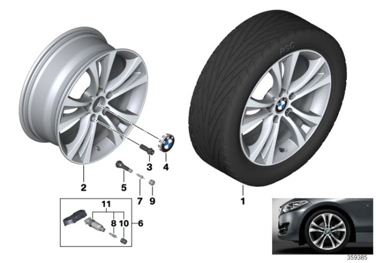 BMW LA wheel, double spoke 384 - 18`` ->53621361919