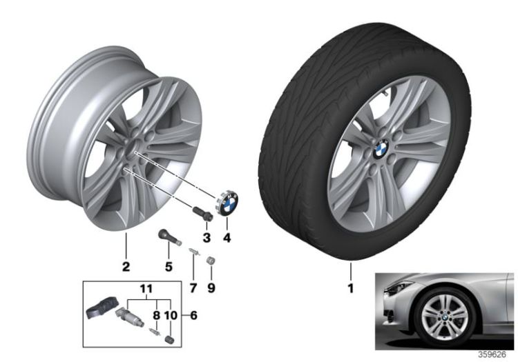 BMW LA wheel, double spoke 392 - 17`` ->54108361689