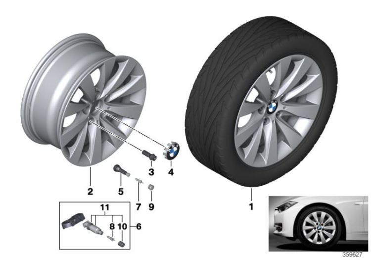 BMW LA wheel, V-spoke 413 - 17`` ->54108361690