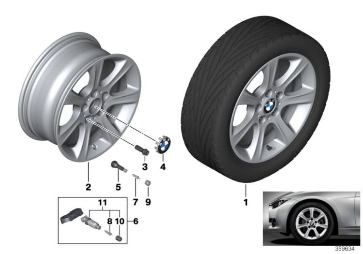 BMW LA wheel, star spoke 394 - 17`` ->55701361695