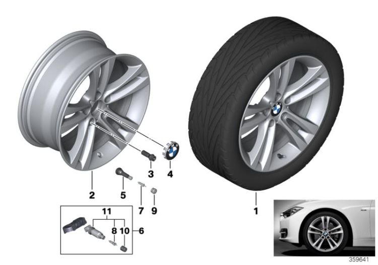 Roue all. BMW doubles rayons 397 - 18`` ->47636120916