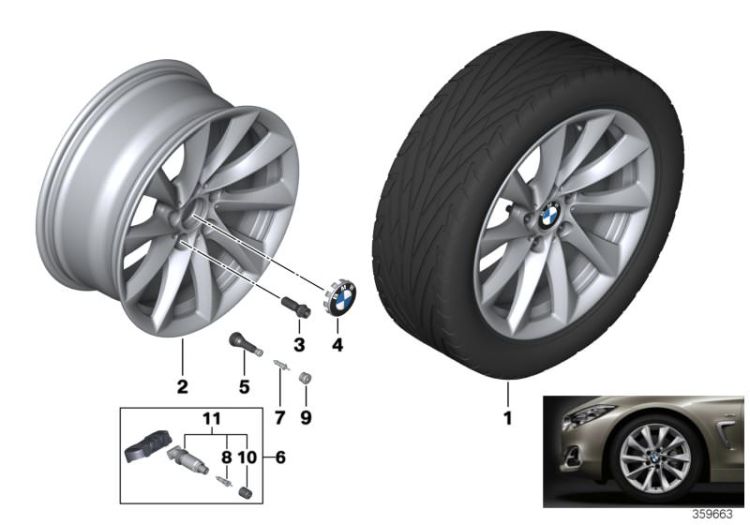Rueda AL BMW diseño turbina 415-18`` ->54108361698