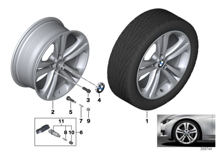 BMW LA wheel, double spoke 401 - 19`` ->54108361702