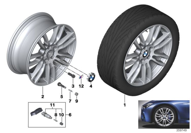 BMW LA wheel, M star spoke 403 - 19`` ->54108361984