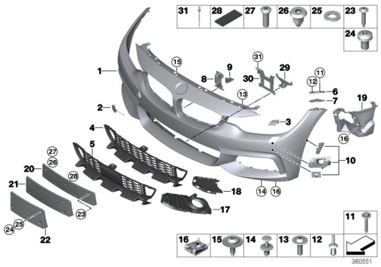 M trim panel, front ->