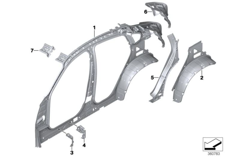 Single components for body-side frame ->52632412102