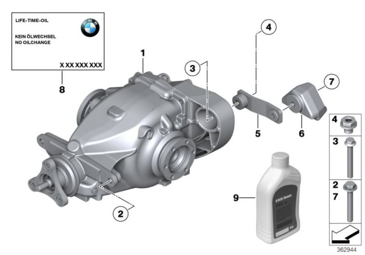 33107601506 Exchange final drive Rear Axle Rear axle drive BMW X1 X1  E84 >362944<, Diferencial trasero