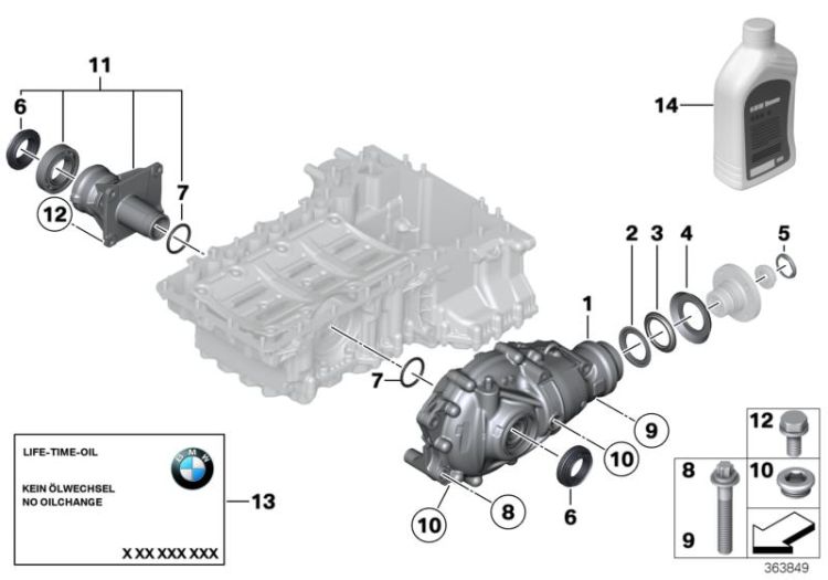 Vorderachsgetriebe Einzelteile Allrad ->52546310871