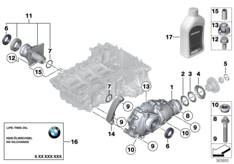 Vorderachsgetriebe Einzelteile Allrad ->53591310955