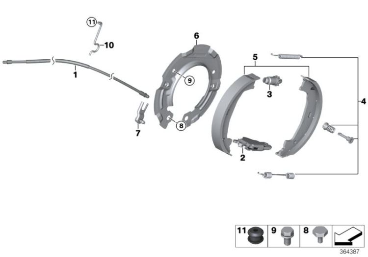 Parking brake/brake shoes ->48922341421