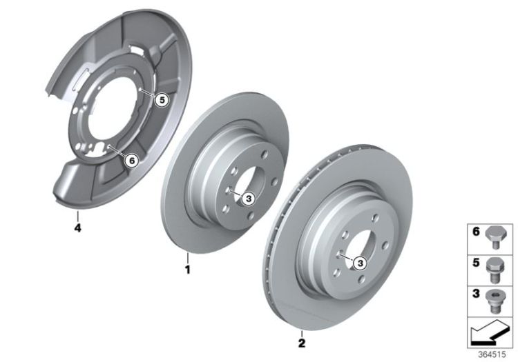 Rear wheel brake / brake disc ->51923341478
