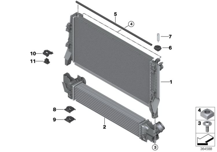 Radiator mounting parts ->56281170774