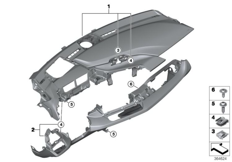 Verkleidung Instrumententafel ->