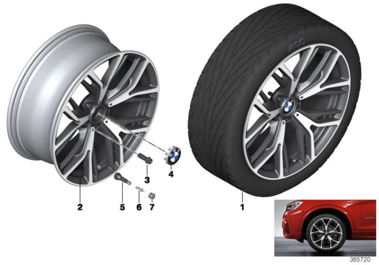 BMW LA wheel, Y-spoke 542 ->52632362011