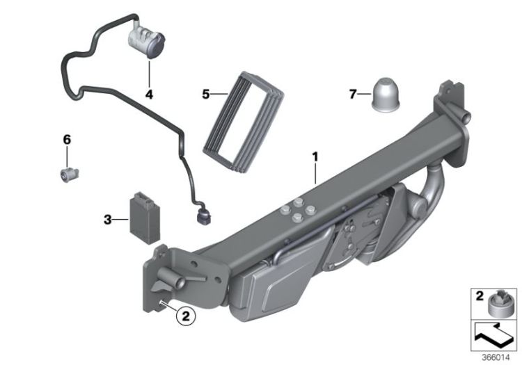 Trailer tow hitch, electrically pivoted ->51261710727