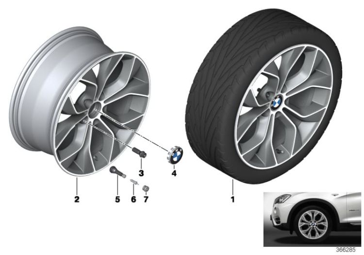 BMW LA wheel Y-spoke 608-19`` ->52632362014