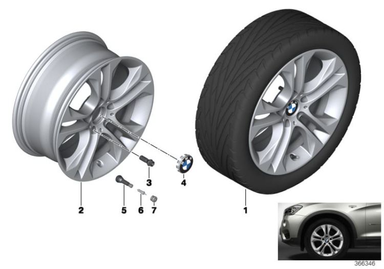 BMW LA wheel double spoke 605-18`` ->52632362017
