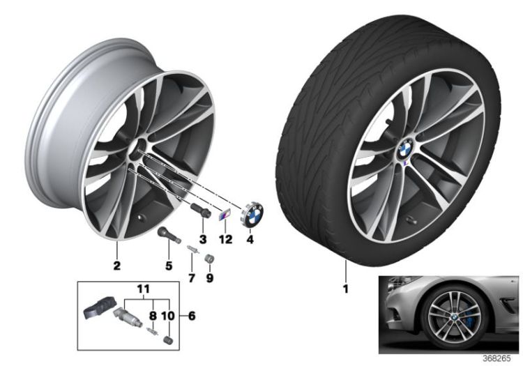 BMW LA wheel. M double spoke 598 - 19 ->55701361793