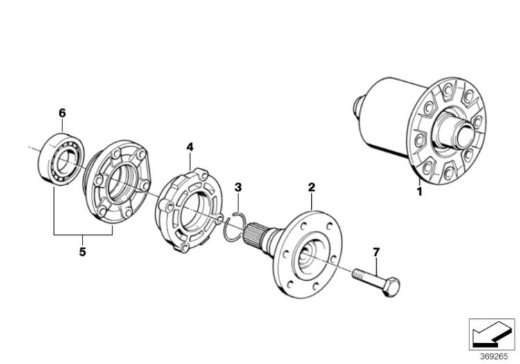 Limit.slip diff.unit-drive flange/susp. ->47166330024